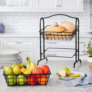 2-tier kitchen baskets countertop organizer